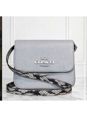 BEAUTIFUL!!  Coach Grey Brynn Shoulder Bag/Crossbody Bag with Matching Python St